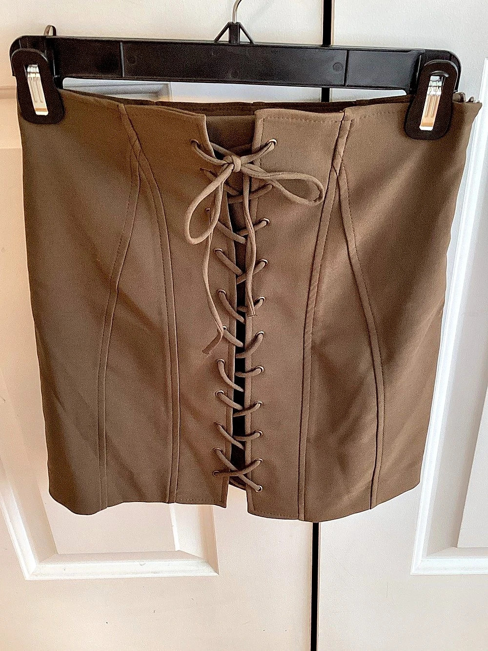 Brown Lace-Up Corset Top Like New
